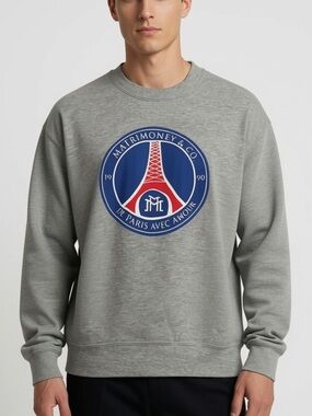 Matrimoney Graphic Crewneck Sweatshirt with Paris Emblem